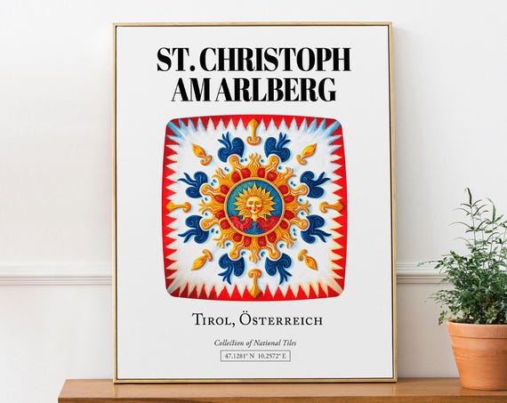 St Christoph Am Arlberg Austria Traditional Tile Pattern Art Print