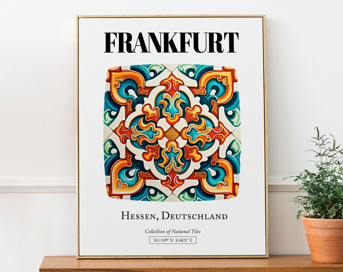 Frankfurt Hessen Germany Traditional Tile Pattern Art Print