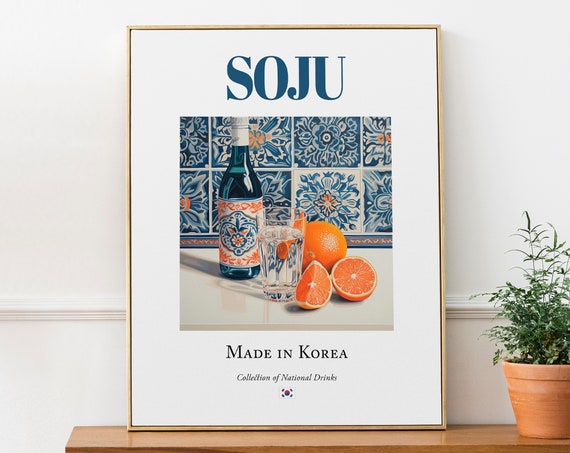 Soju On Maiolica Tile, Kitchen And Bar Art Print