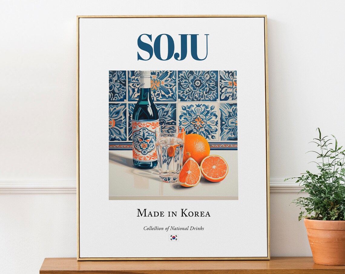 Soju On Maiolica Tile, Kitchen And Bar Art Print