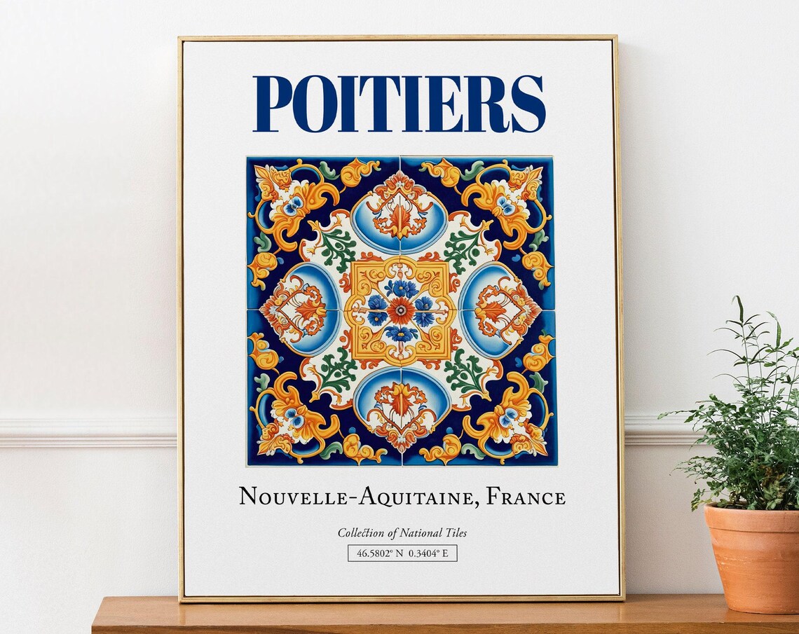Poitiers Nouvelle-Aquitaine France Travel Poster