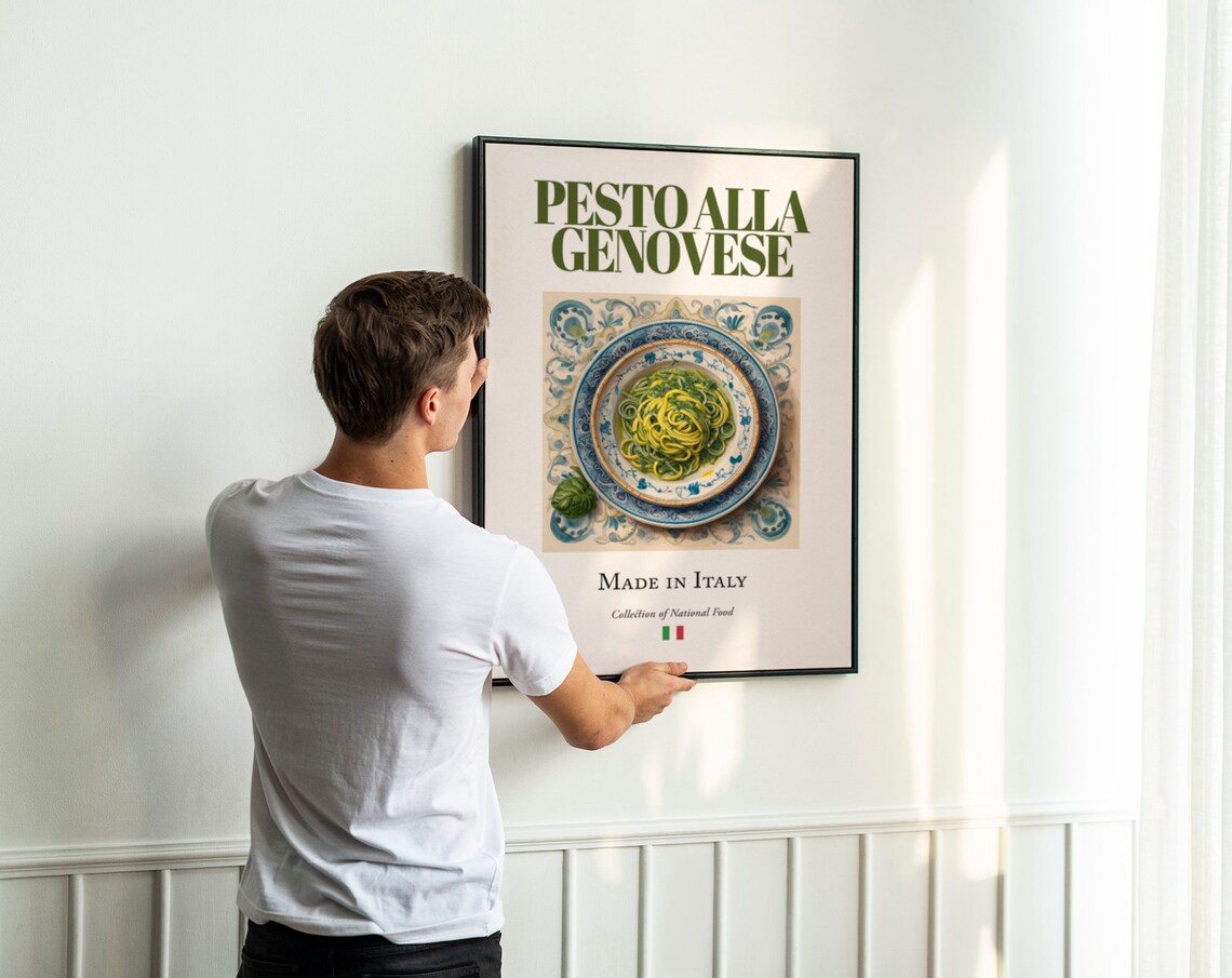 Pesto Alla Genovese, Traditional Italian Food Art Print - Image 3