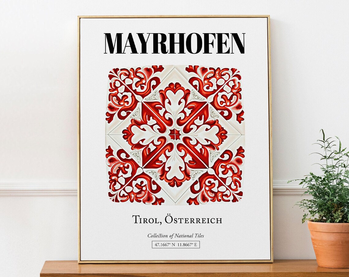 Mayrhofen Tirol Austria Traditional Tile Pattern Art Print