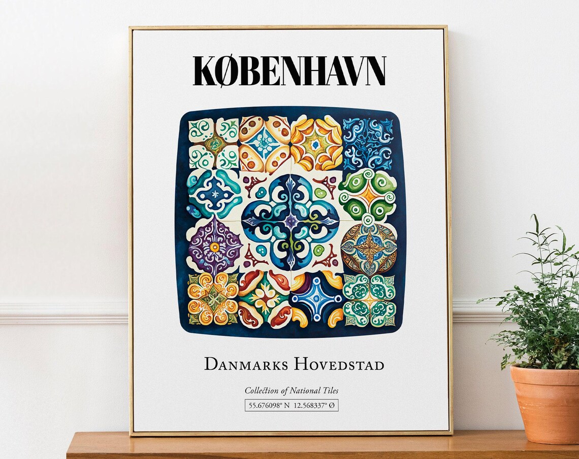 Kbenhavn Danmark Traditional Tile Pattern Poster