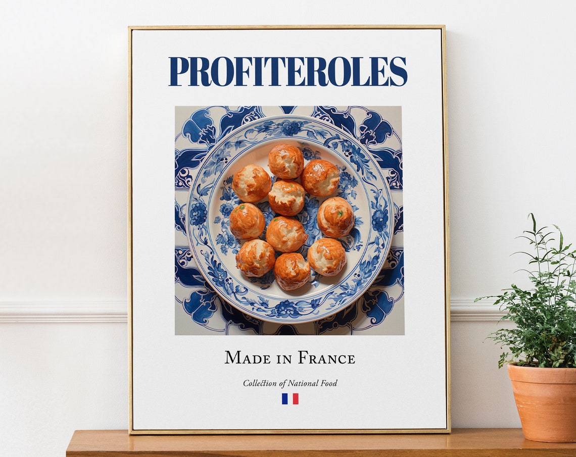 Profiteroles on Maiolica Tile Plate Art Print