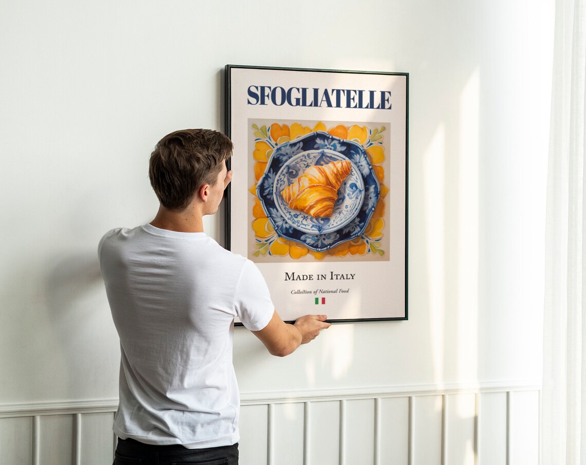 Sfogliatelle On Maiolica Tile Plate, Food Poster - Image 2
