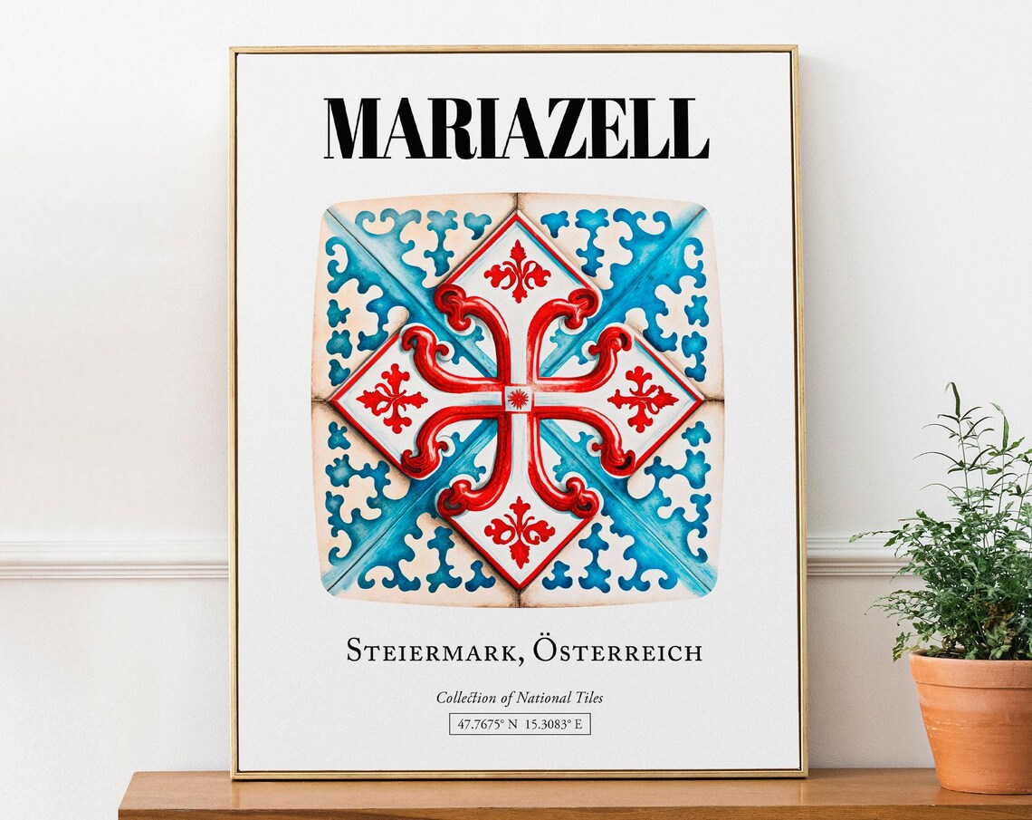 Mariazell Steiermark Austria Travel Poster, Tile Pattern