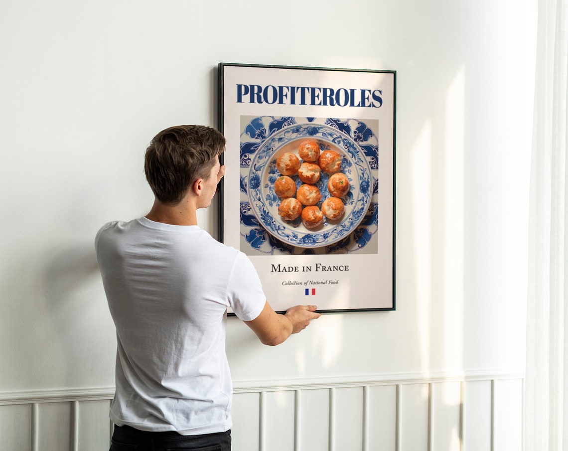 Profiteroles on Maiolica Tile Plate Art Print - Image 3