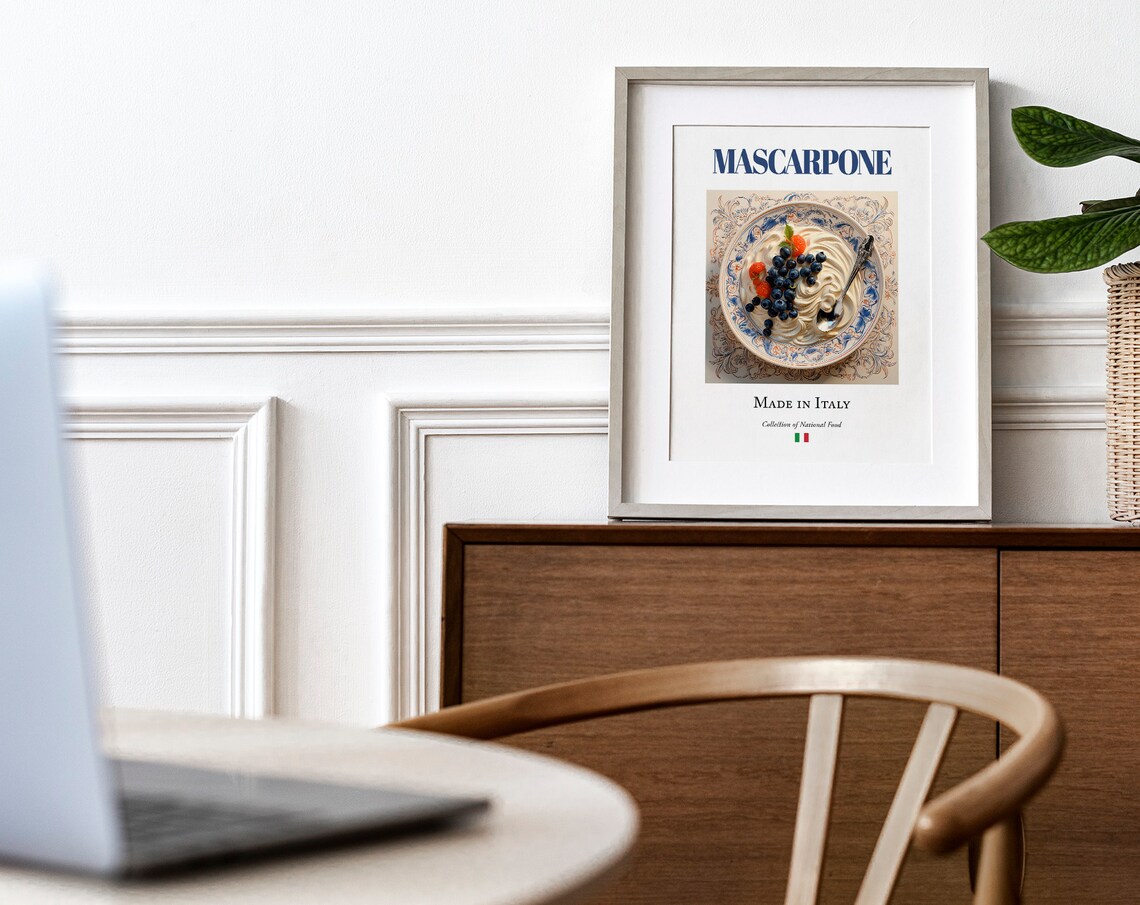 Mascarpone On Maiolica Tile Plate, Italian Food Poster - Image 4