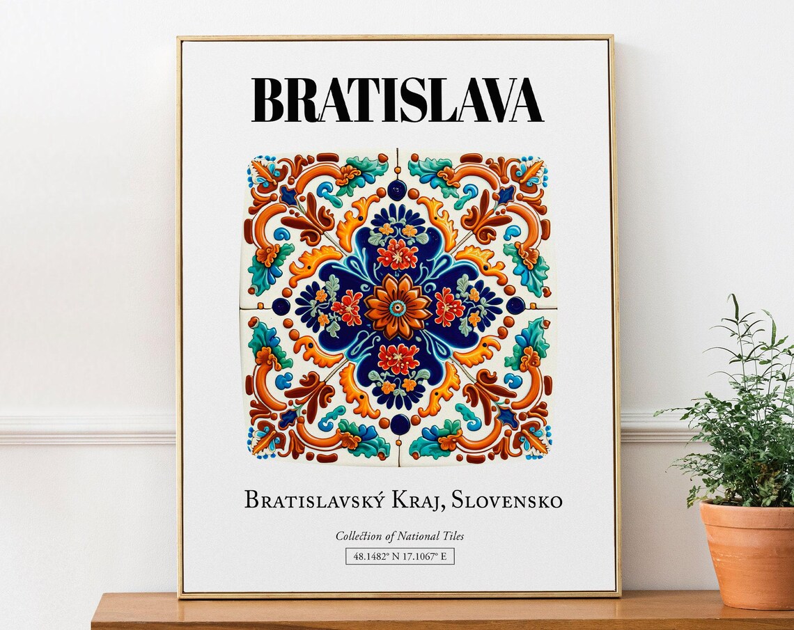 Bratislava Slovensko Traditional Tile Pattern Art Print