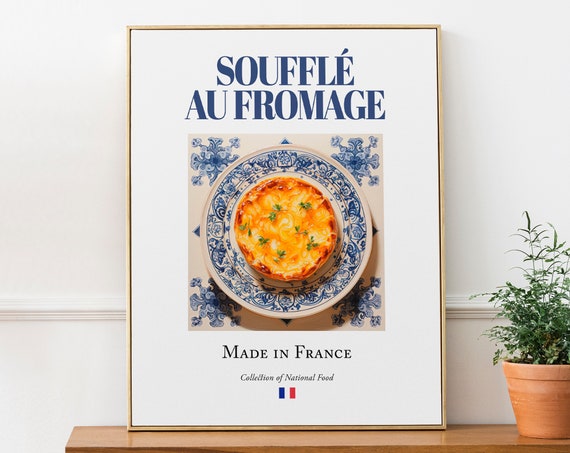 Souffl Au Fromage On Maiolica Tile Plate, Kitchen Art Print