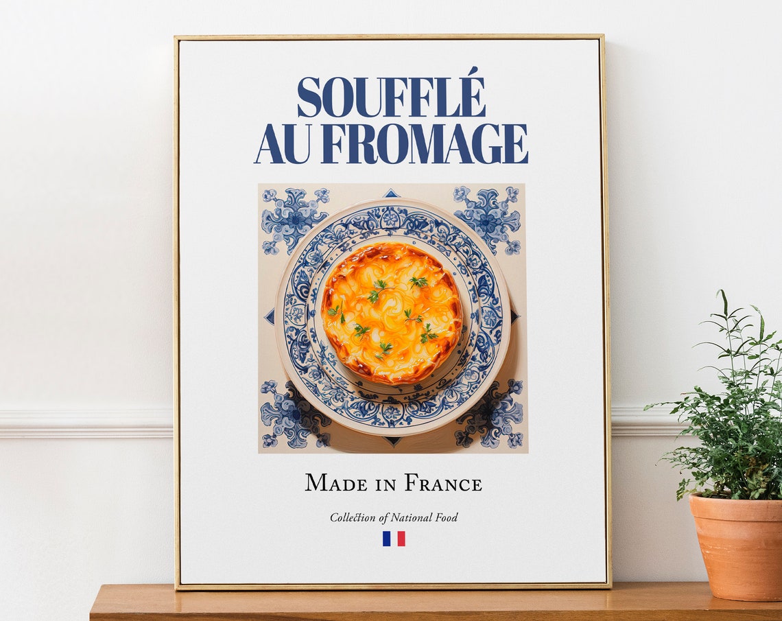 Souffl Au Fromage On Maiolica Tile Plate, Kitchen Art Print