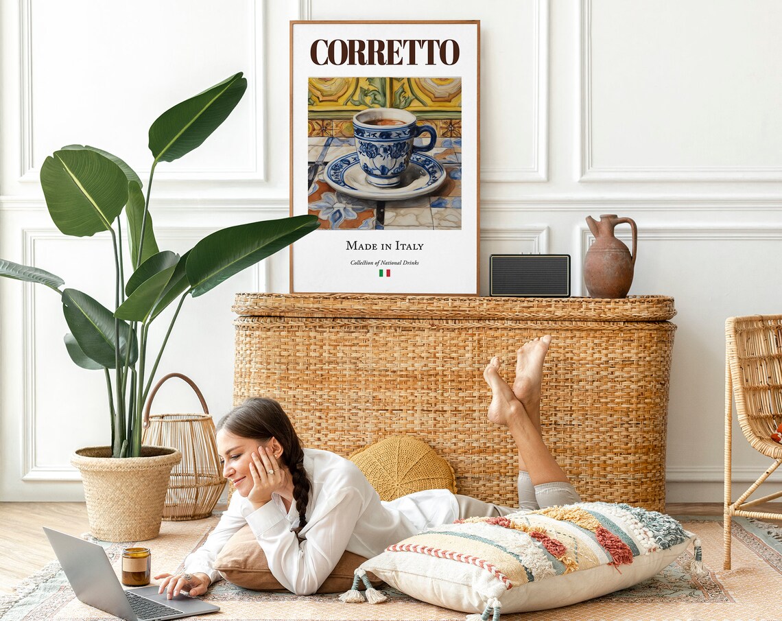 Corretto On Maiolica Tile, Italian Beverage Poster - Image 2