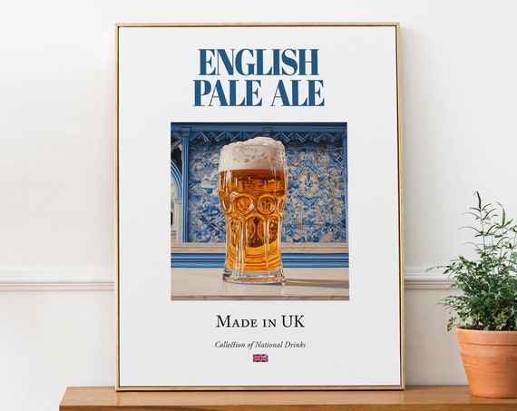 English Pale Ale on Maiolica Tile, Kitchen Bar Poster