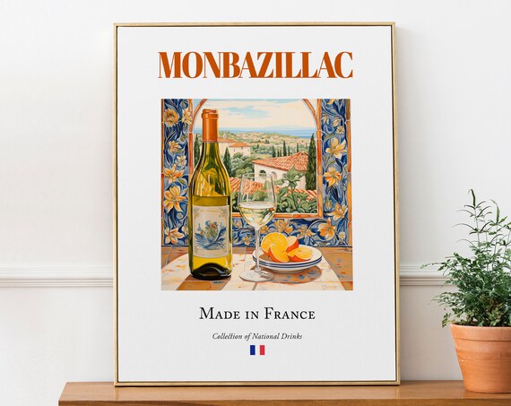 Monbazillac Wine on Maiolica Tile, Dordogne Art Print