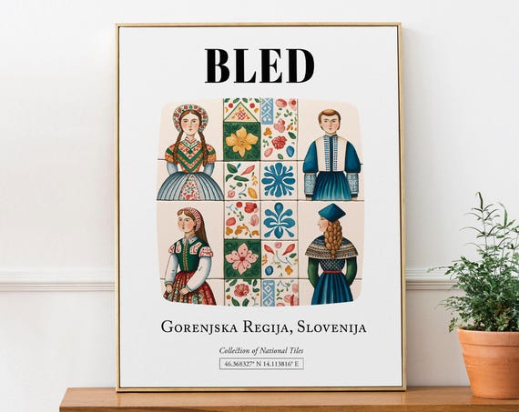 Bled Gorenjska Regija Slovenija Travel Poster