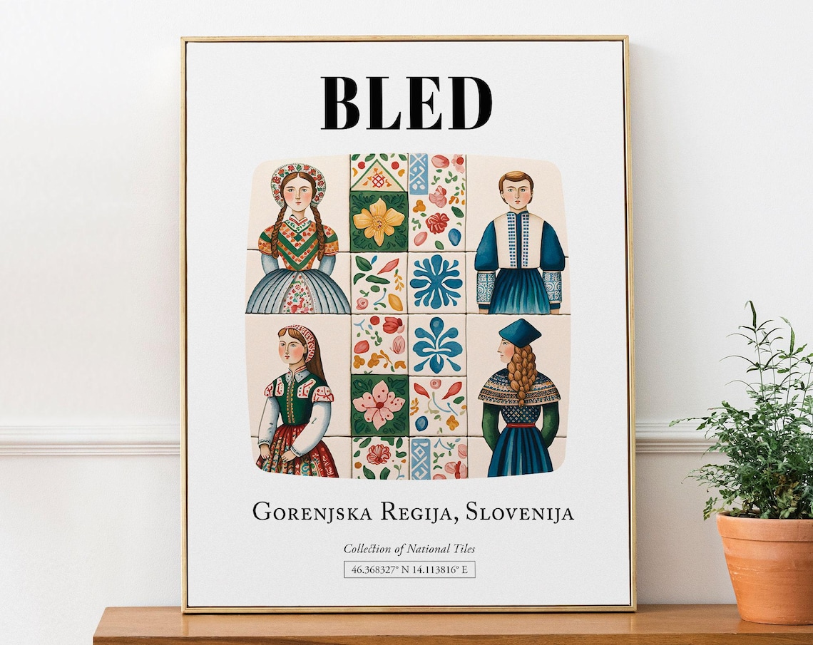 Bled Gorenjska Regija Slovenija Travel Poster