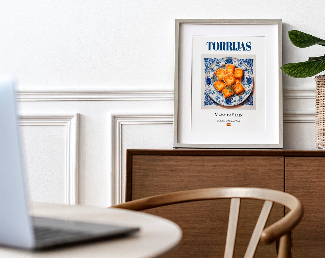 Torrijas on Maiolica Tile Plate, Spanish Food Art Print - Image 4