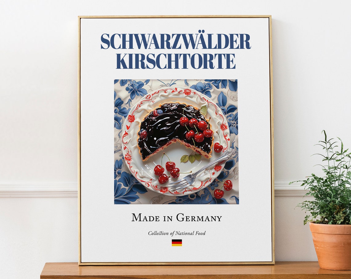 Schwarzwälder Kirschtorte, Traditional German Food Poster