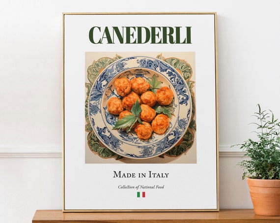 Canederli on Maiolica Tile Plate, Italian Food Art Print