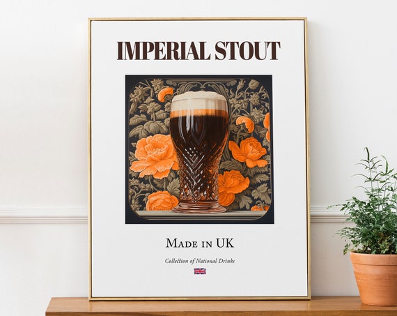 Imperial Stout on Maiolica Tile, Kitchen Bar Art Print