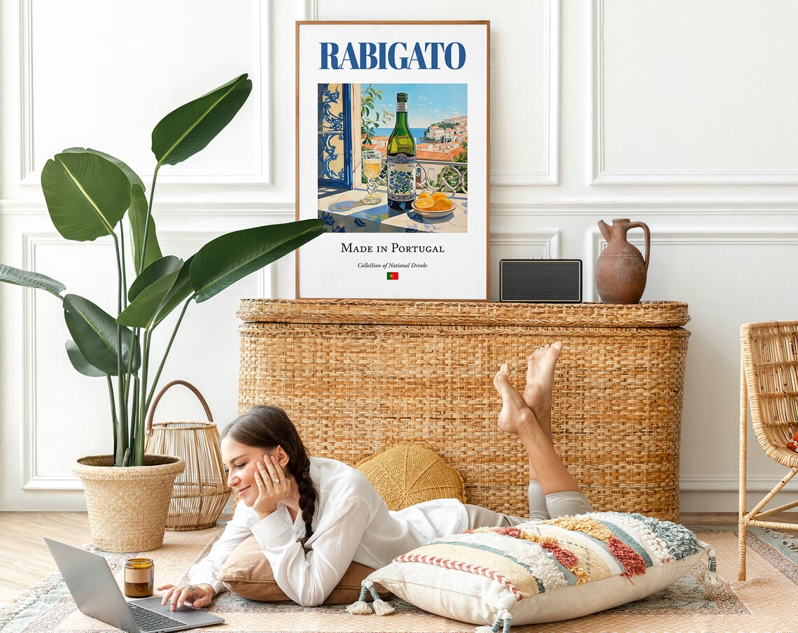 Rabigato On Azulejo Tile, Portugal Kitchen Bar Poster - Image 2