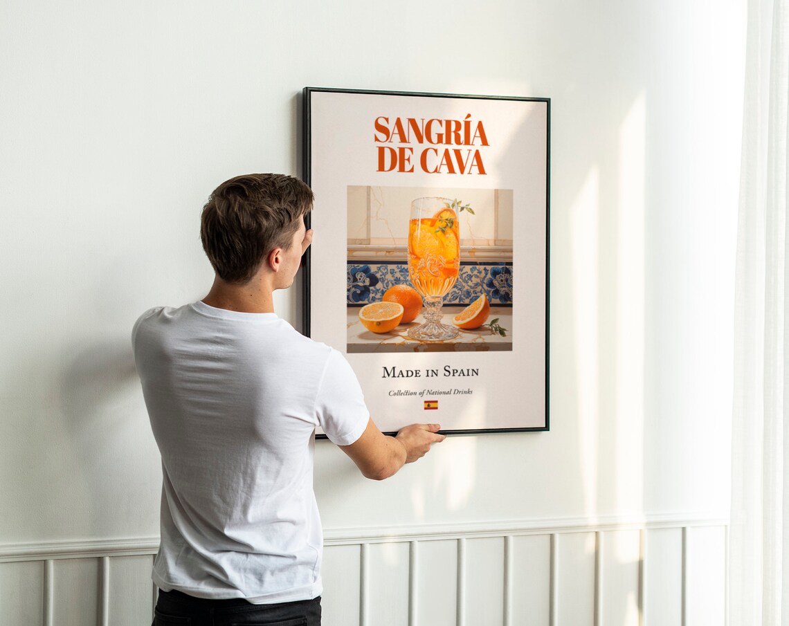 Sangria De Cava Maiolica Tile, Spanish Art Print - Image 3