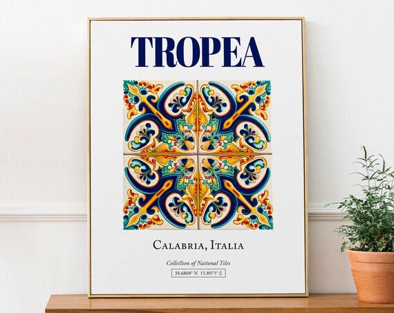 Tropea Calabria Italy Traditional Maiolica Tile Travel Poster