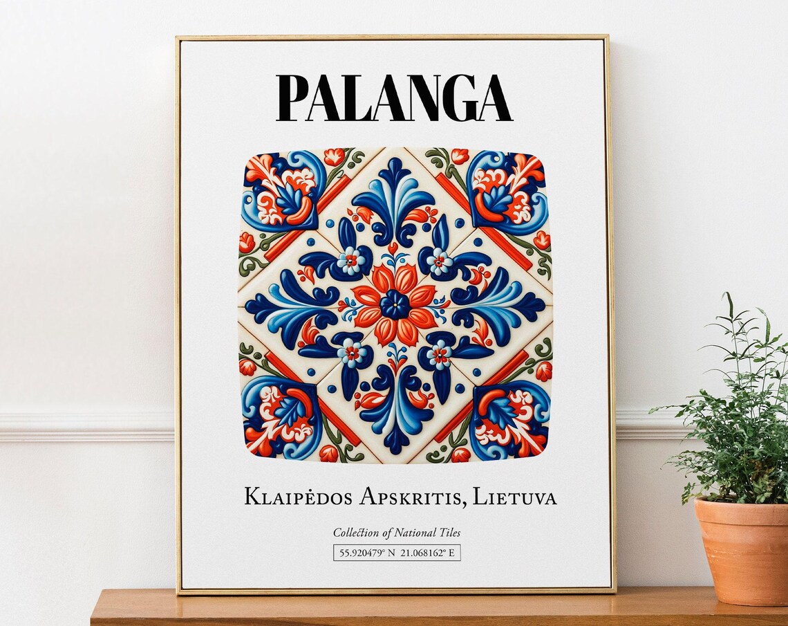 Palanga Lithuania Traditional Tile Pattern Poster