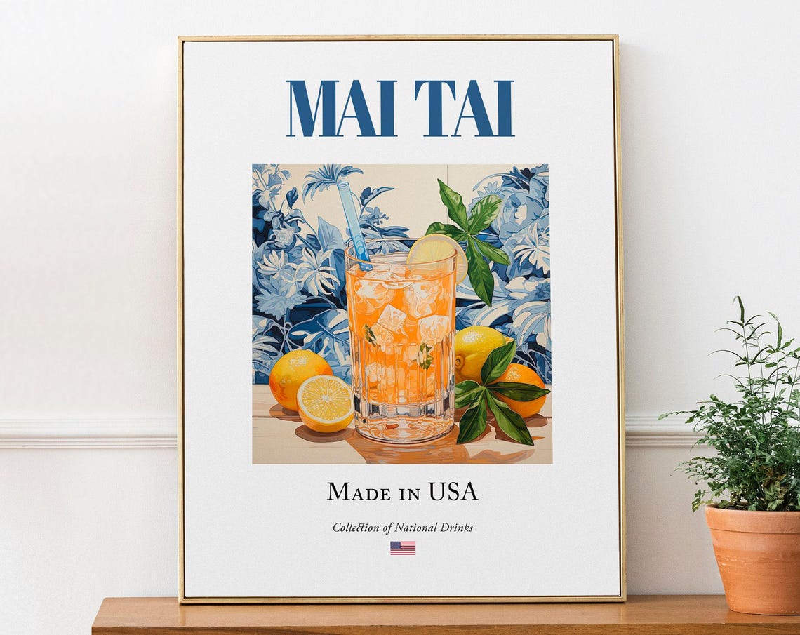Mai Tai On Maiolica Tile Poster Print