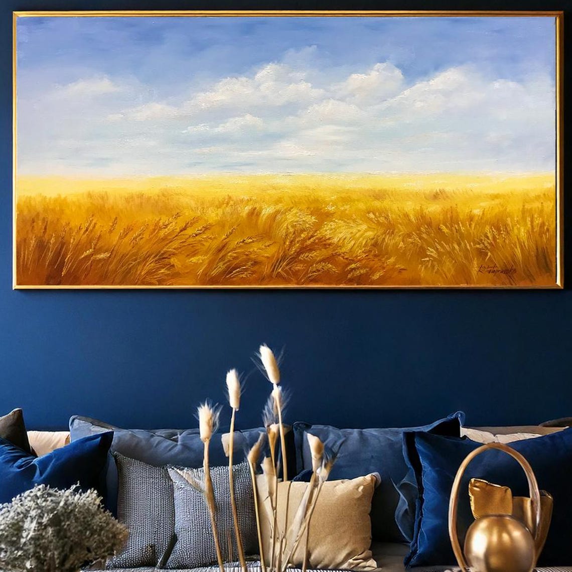 Ukrainian Field Painting On Made In Ukraine Painting Over The Couch Art Ukraine Artwork Color Field Painting Ukrainian Folk Art