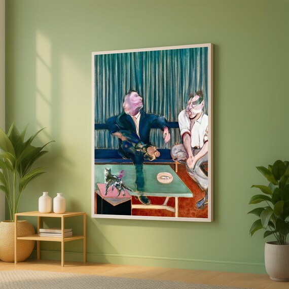 Francis Bacon Style Surreal Two Figures Expressionist Art Print