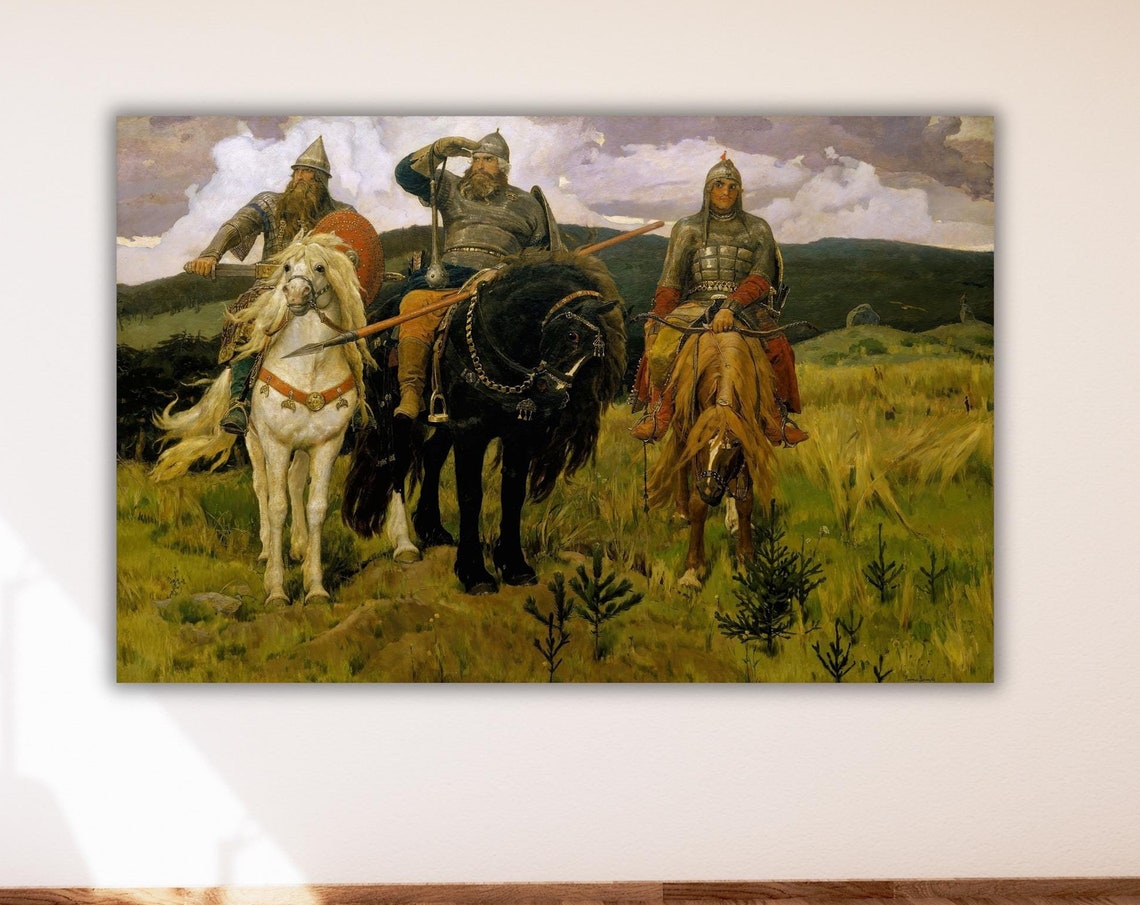 Viktor Vasnetsov Bogatyrs Russian Warriors Horses Epic Art Poster - Image 3