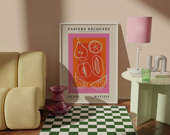 Matisse Flower Poster, 60s Retro Botanical Decor