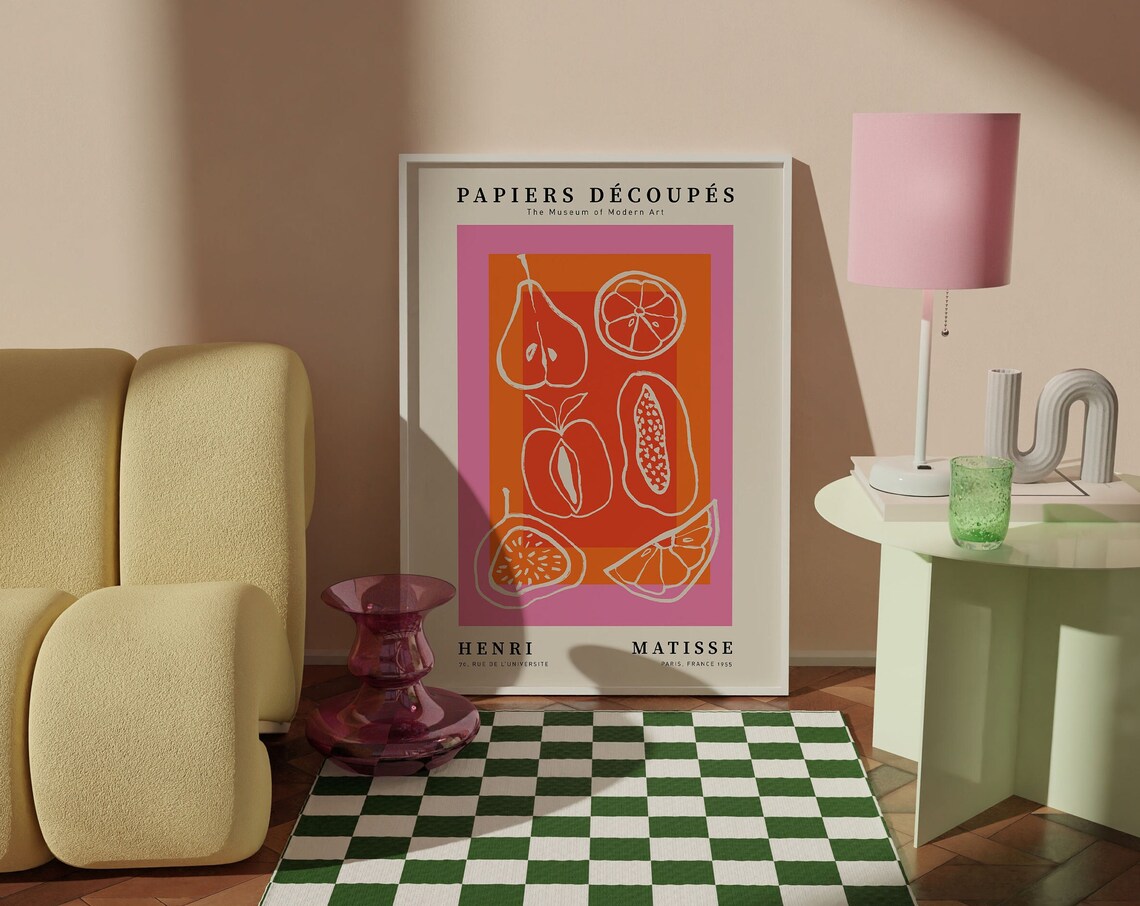 Matisse Flower Poster, 60s Retro Botanical Decor
