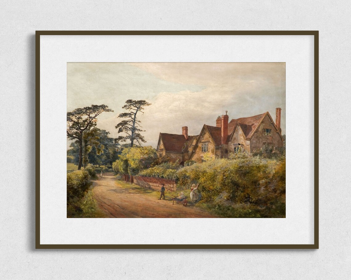 Vintage Landscape With House, Antique Landscape Art Print - Image 2