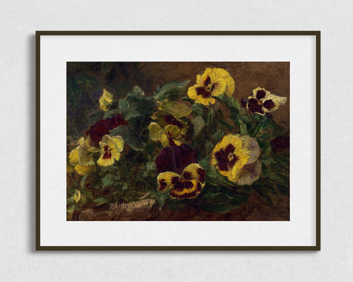 Antique Yellow Flower Painting, Floral Art Print - Image 2