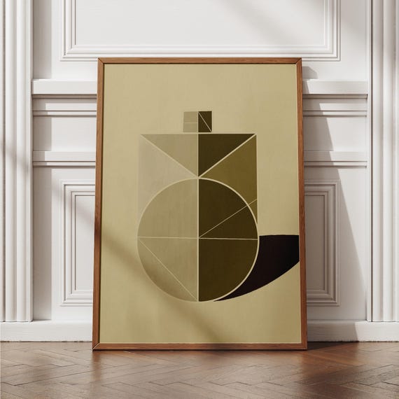 Geometric Vase Poster, Minimalist Abstract Decor