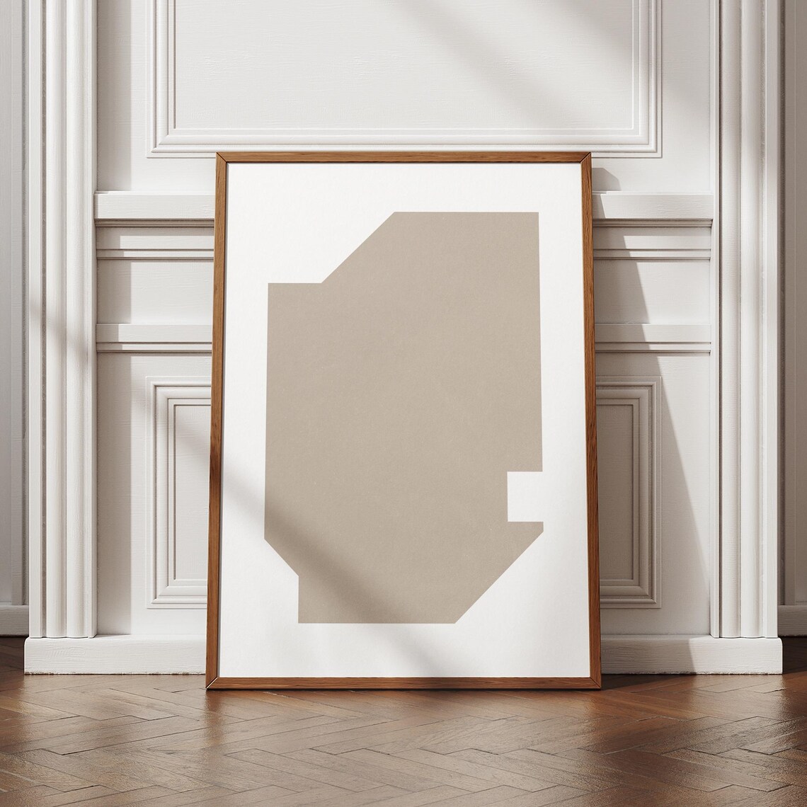 Japandi Geometric Wall Art Beige Abstract Poster Minimalist For Modern Home Office Scandinavian Interior Decor