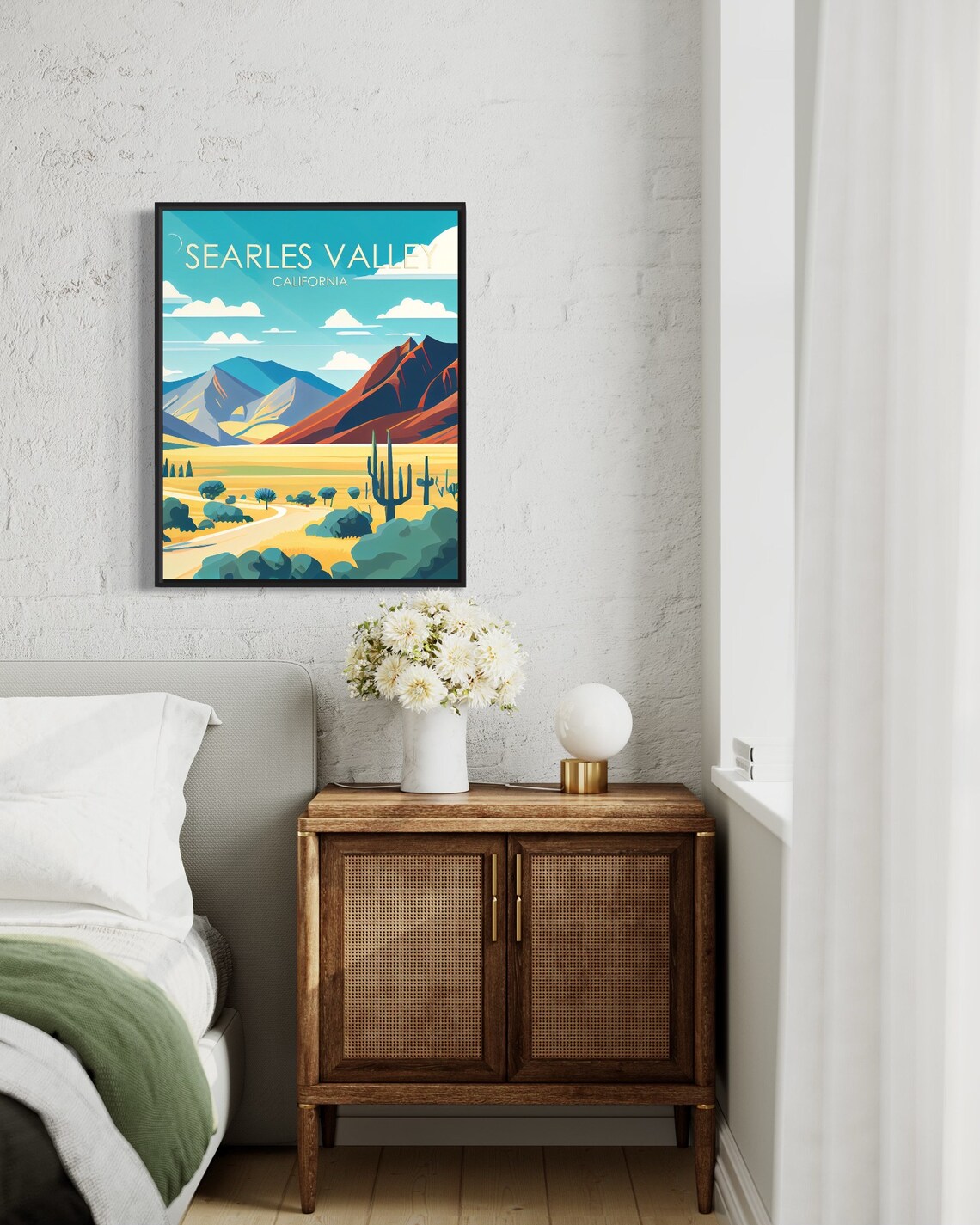 Searles Valley California Desert Cacti Mountain View Poster Artwork - Image 2