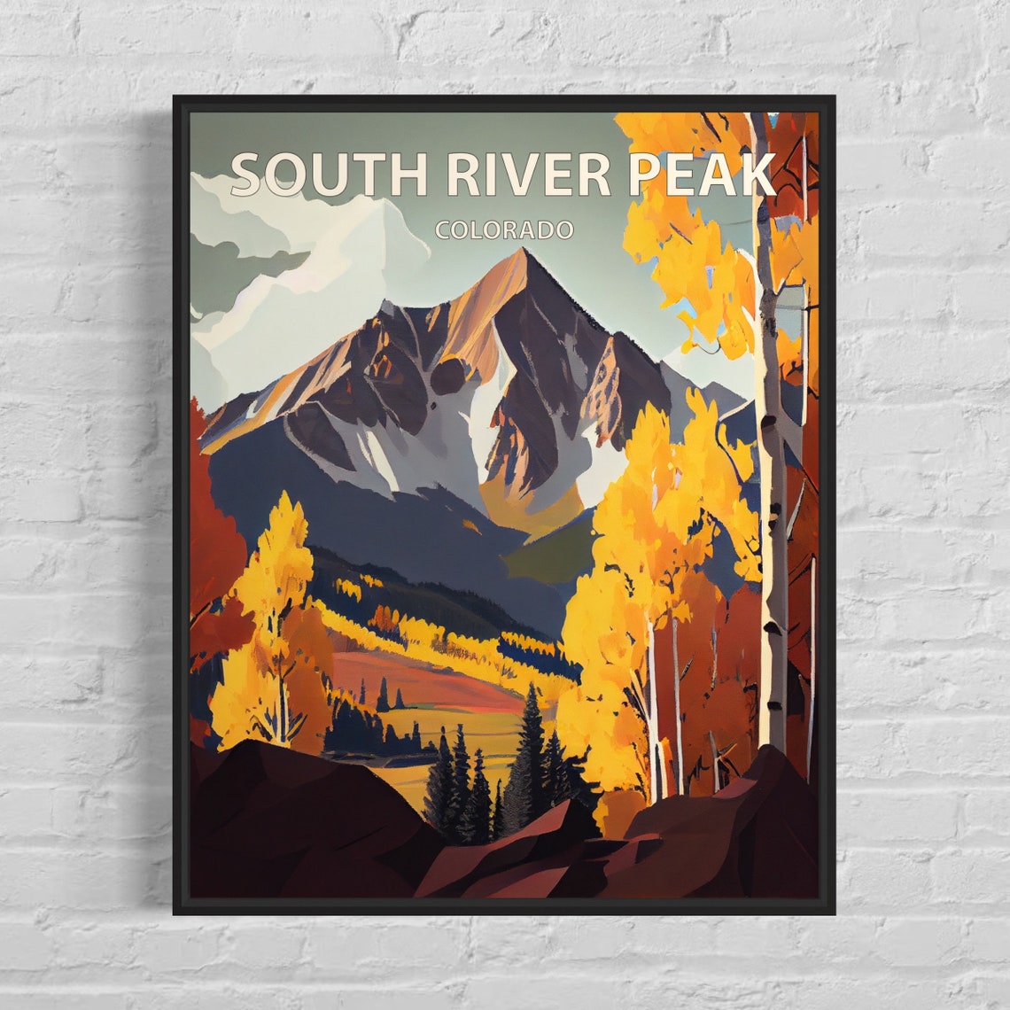 South River Peak Colorado Fall Aspens Alpine Valley Art Poster