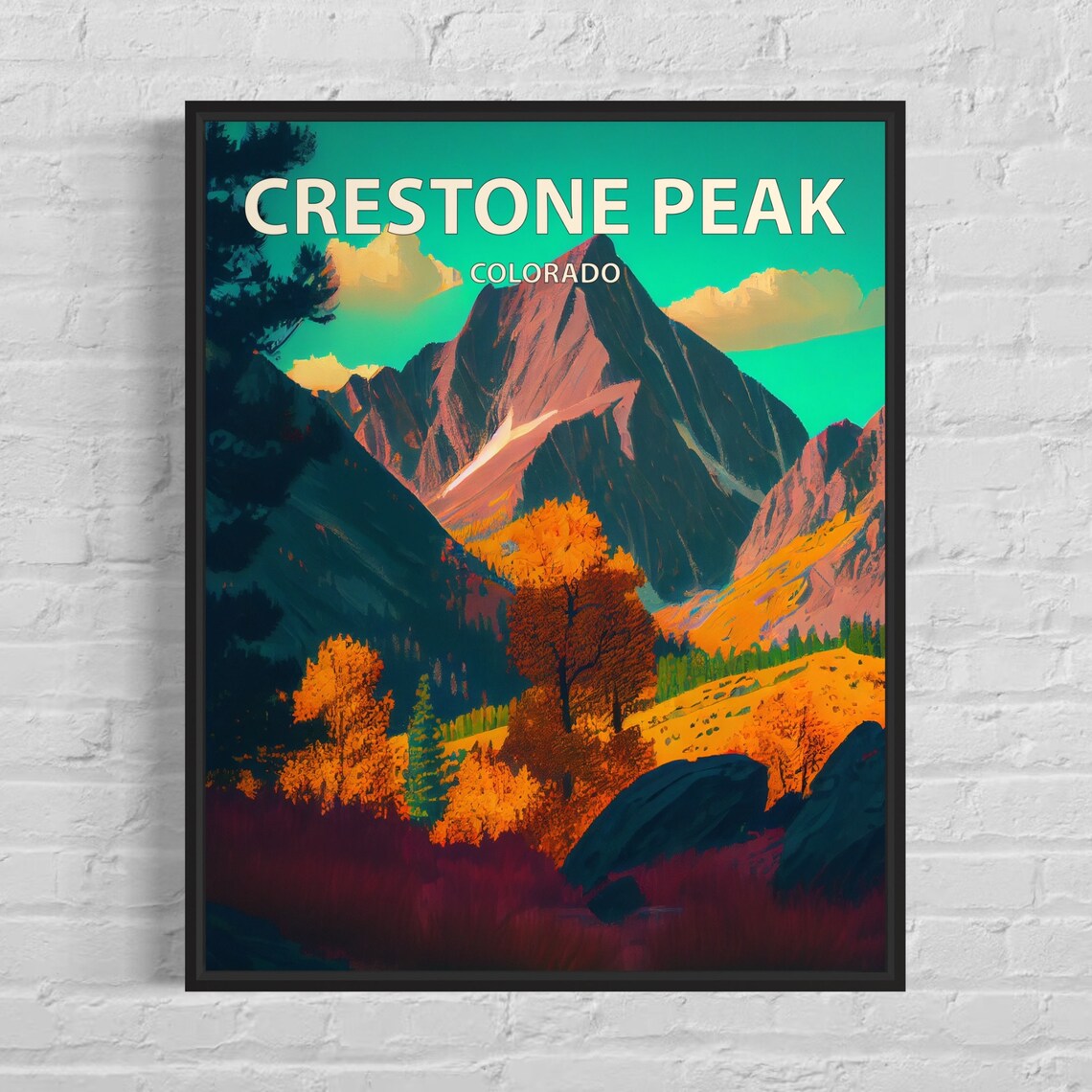 Rugged Crestone Peak Colorado Alpine Mountain Autumn Colors Poster
