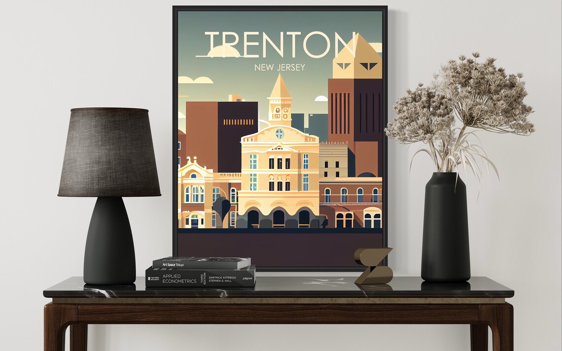 Trenton New Jersey State House Skyline Minimalist City Poster - Image 2