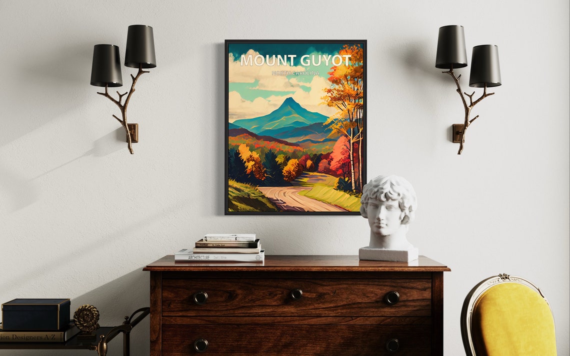 Mount Guyot North Carolina Autumn Valley Mountain View Poster - Image 3