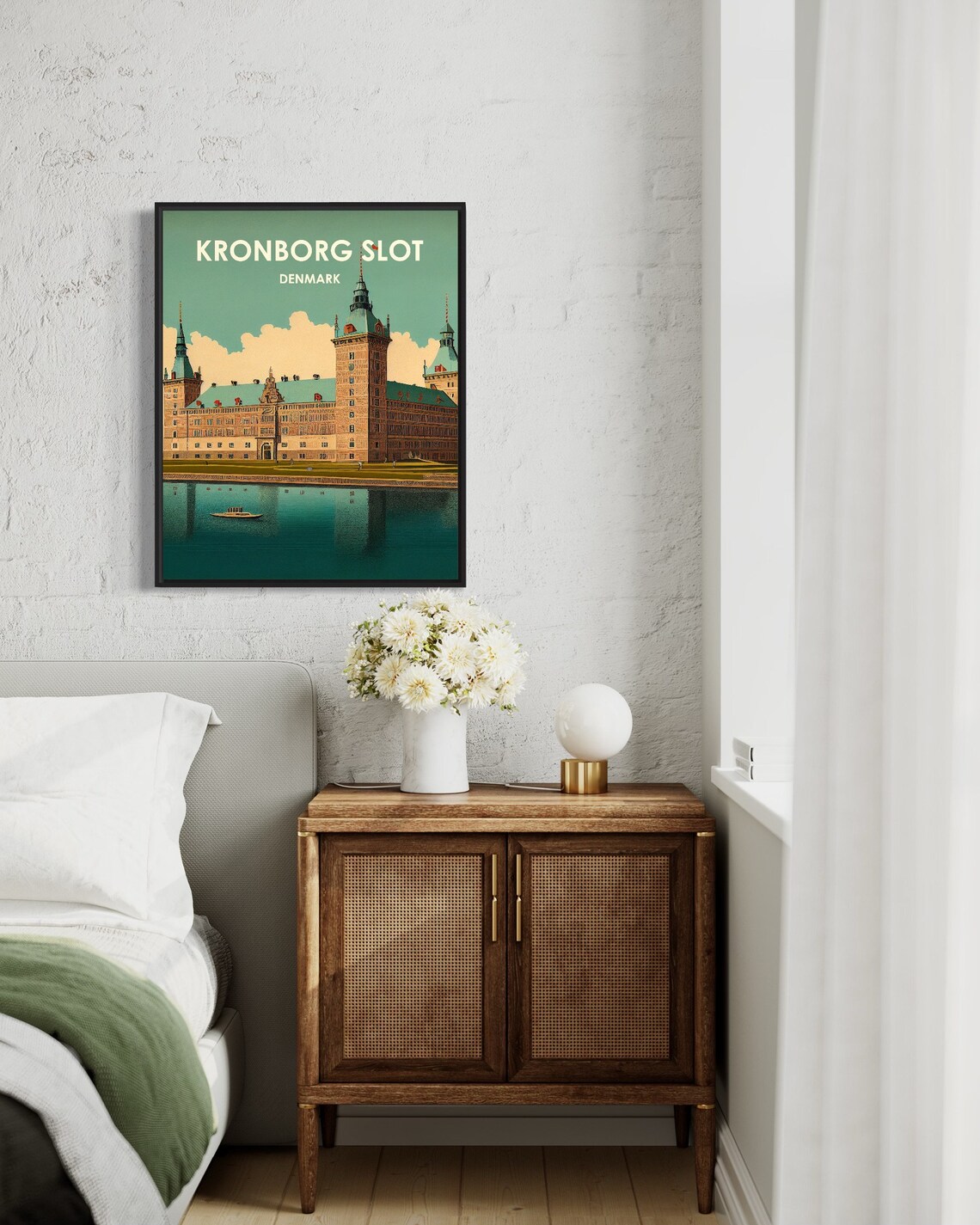 Kronborg Slot Denmark Castle by the Water Retro Travel Poster - Image 3