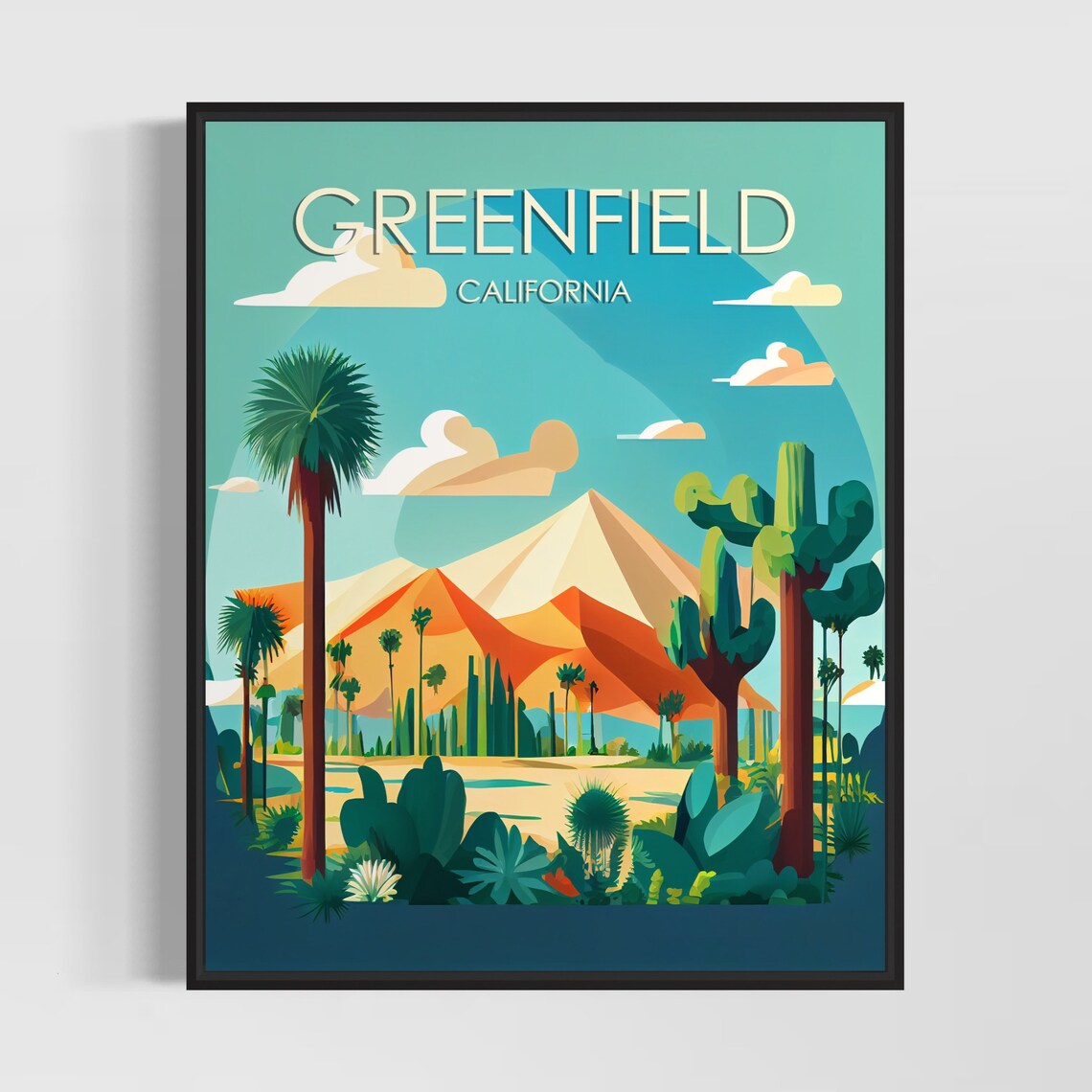 Greenfield California Lush Desert Oasis Cactus Garden Poster