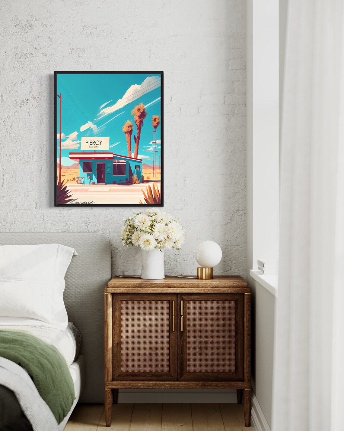 Piercy California Desert Gas Station Retro Roadside Art Poster - Image 2