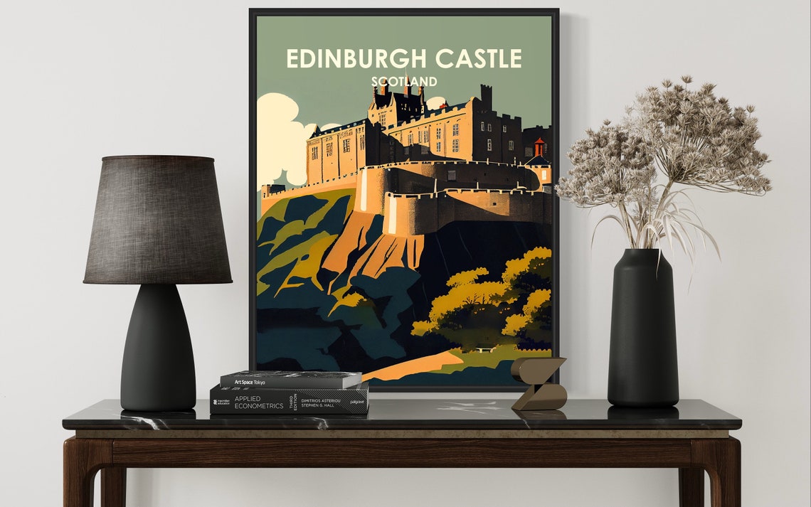 Edinburgh Castle Scotland Hilltop Vintage Travel Poster Artwork - Image 2