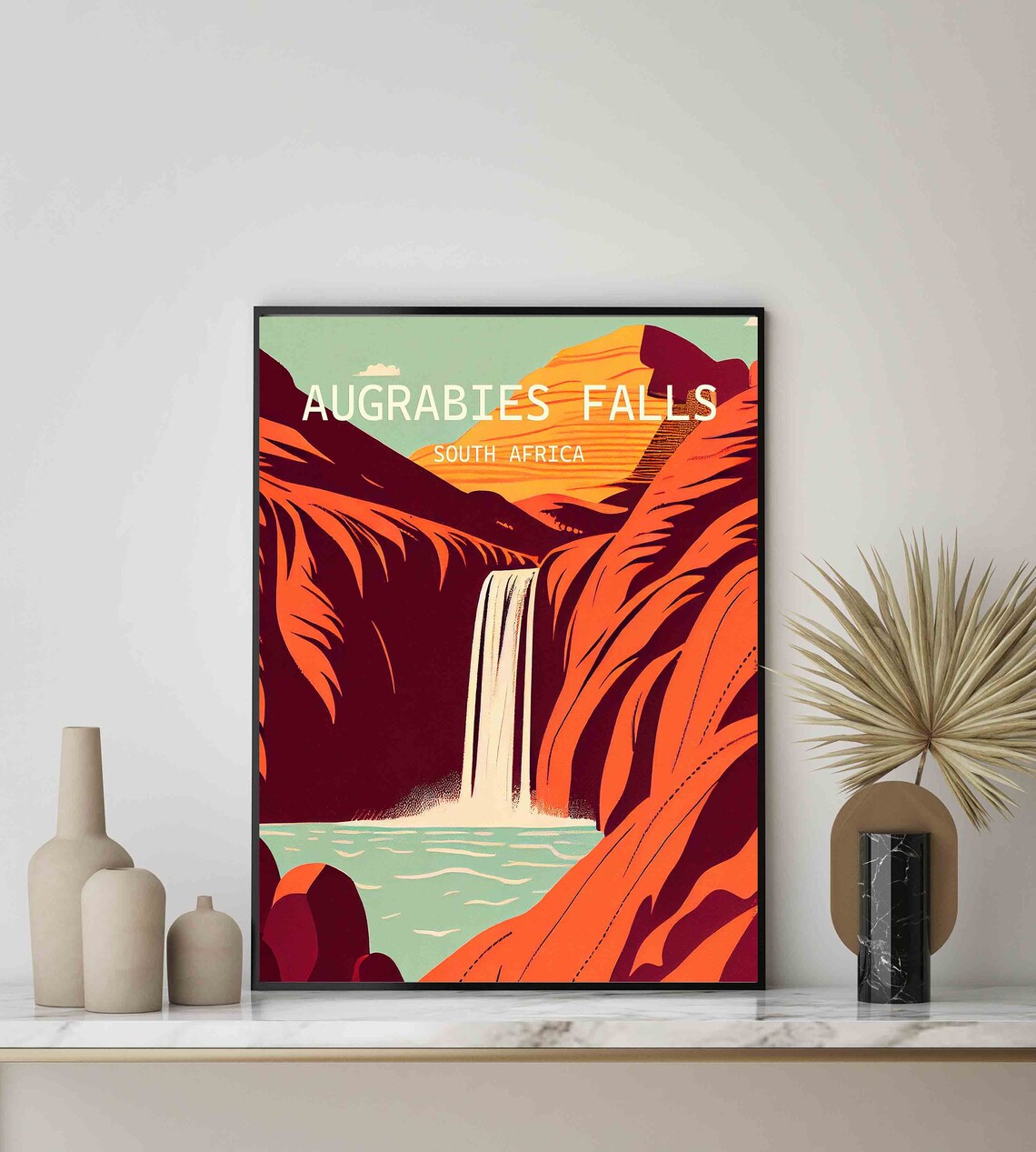 Augrabies Falls South Africa Red Canyon Waterfall Vintage Poster - Image 2