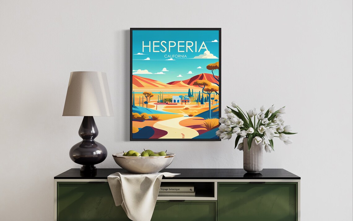 Hesperia California Sweeping Desert Valley Winding Road Poster - Image 2